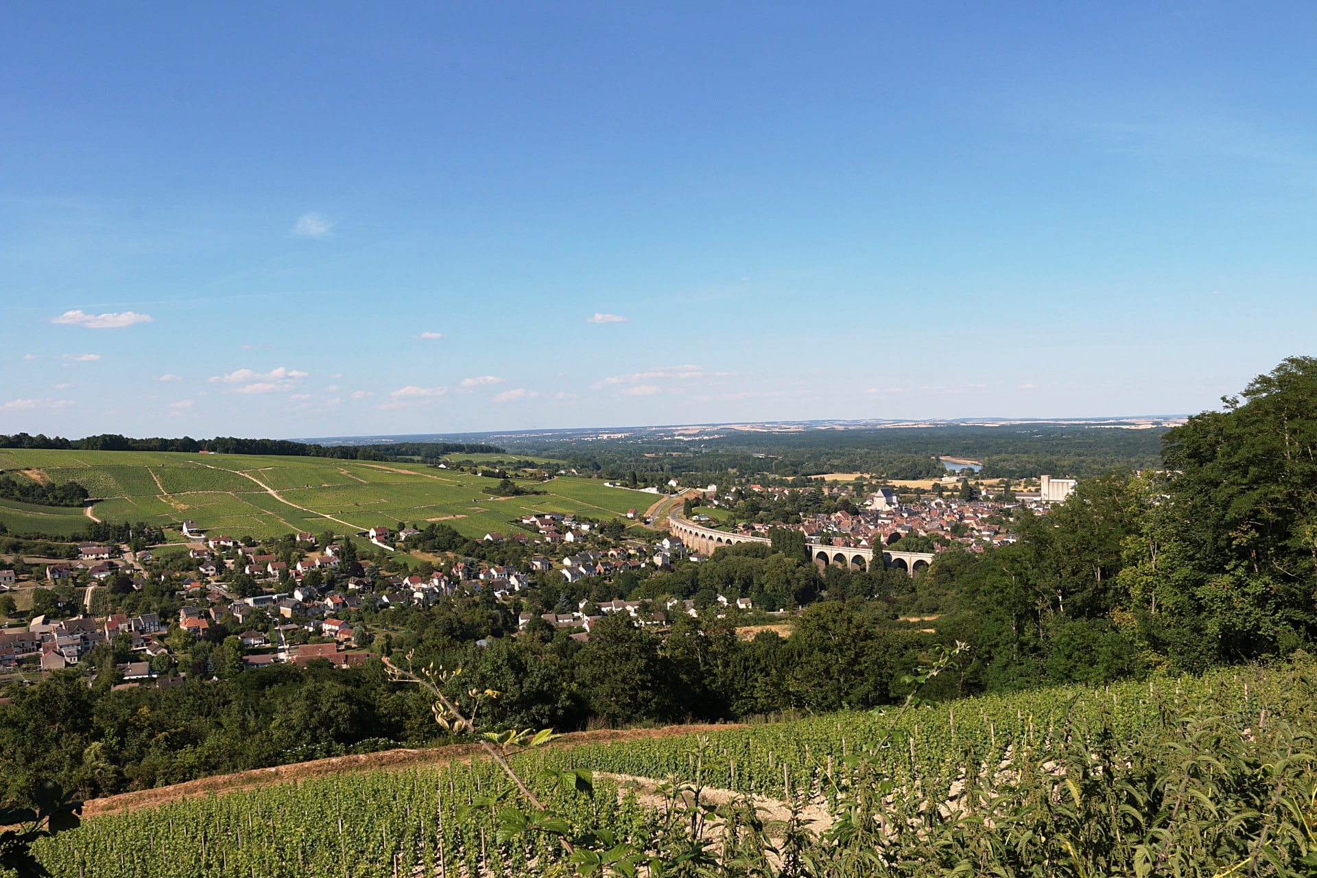 Aperçu de la ville de Sancerre dans la nature